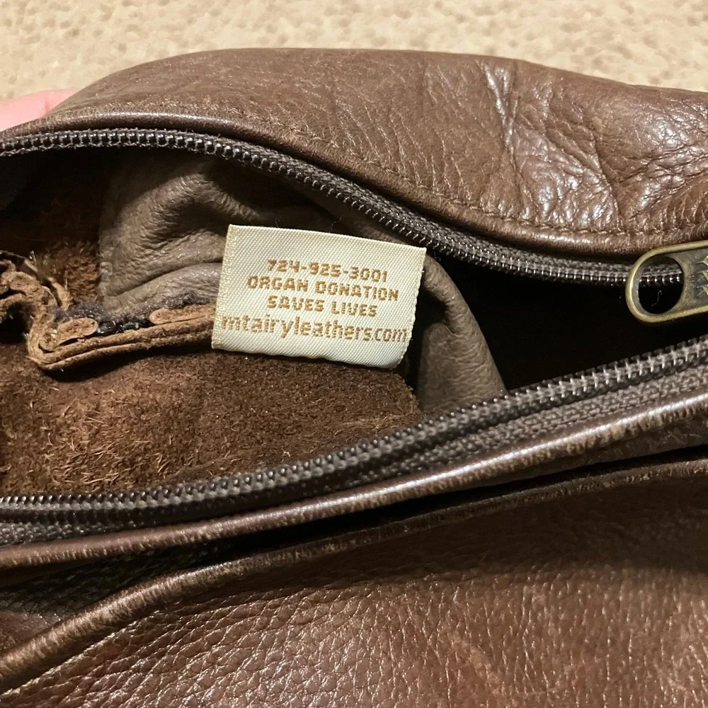 Mt Airy Leathers:‎ Handcrafted Vintage Brown Leather Crossbody Bag Purse